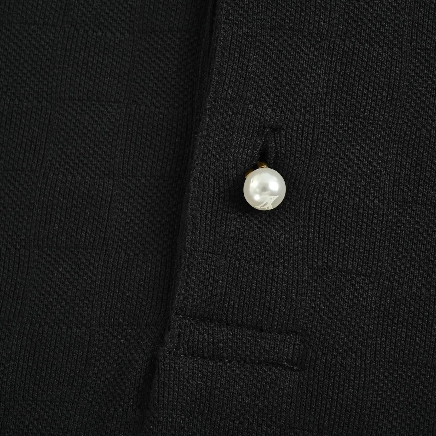 Louis Vuitton/Louis Vuitton pearl button checkerboard embroidery Polo short sleeves